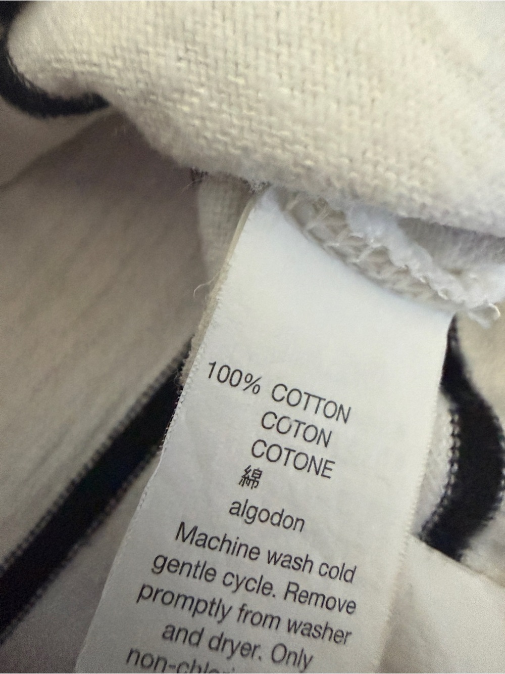 GAP White Long Sleeve Top with Black Stripes - Picture 3 of 4